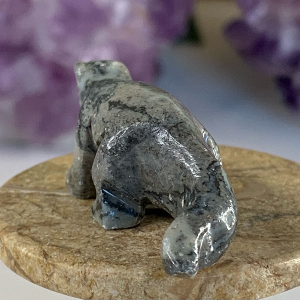 Miniature LIZARD Soapstone Figurine Stone Carving MINI Hand Carved Animal Figure - Picture 7 of 10
